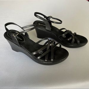 Naturalizer Black Wedge Sandals Size 9